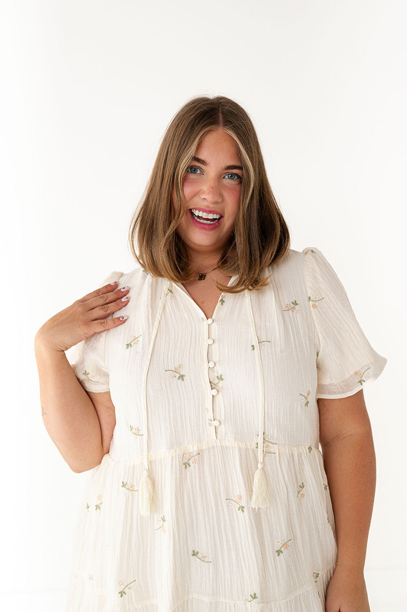 Ivy Floral Embroidered Dress