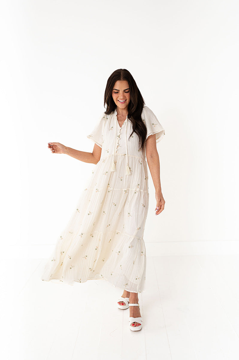 Ivy Floral Embroidered Dress