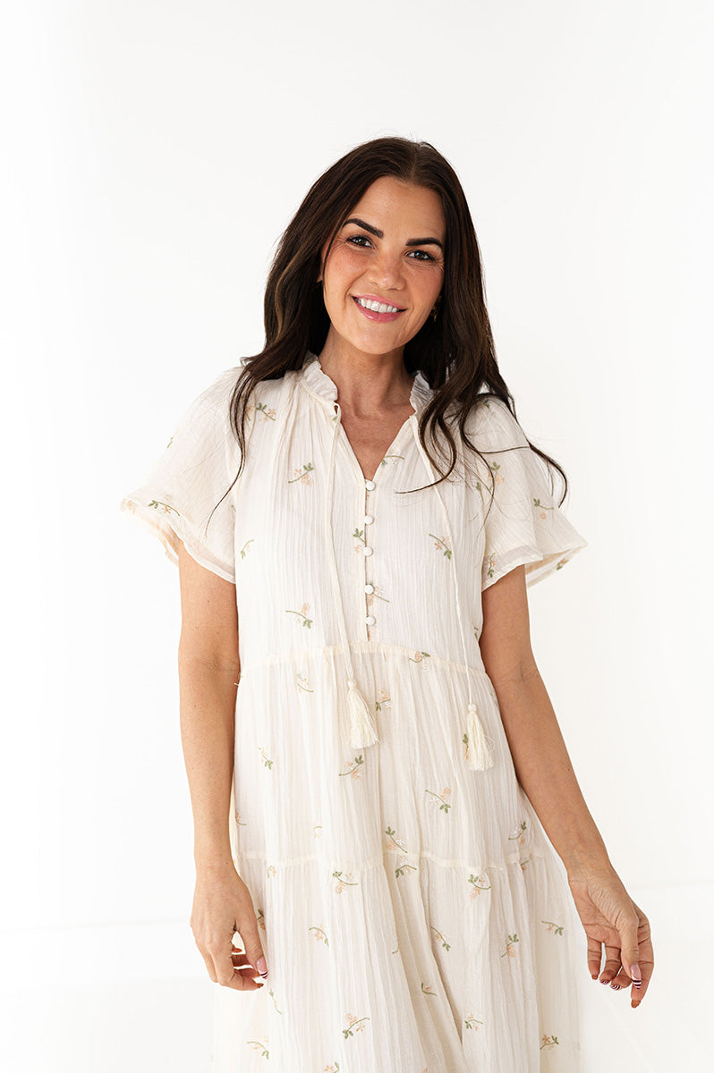 Ivy Floral Embroidered Dress