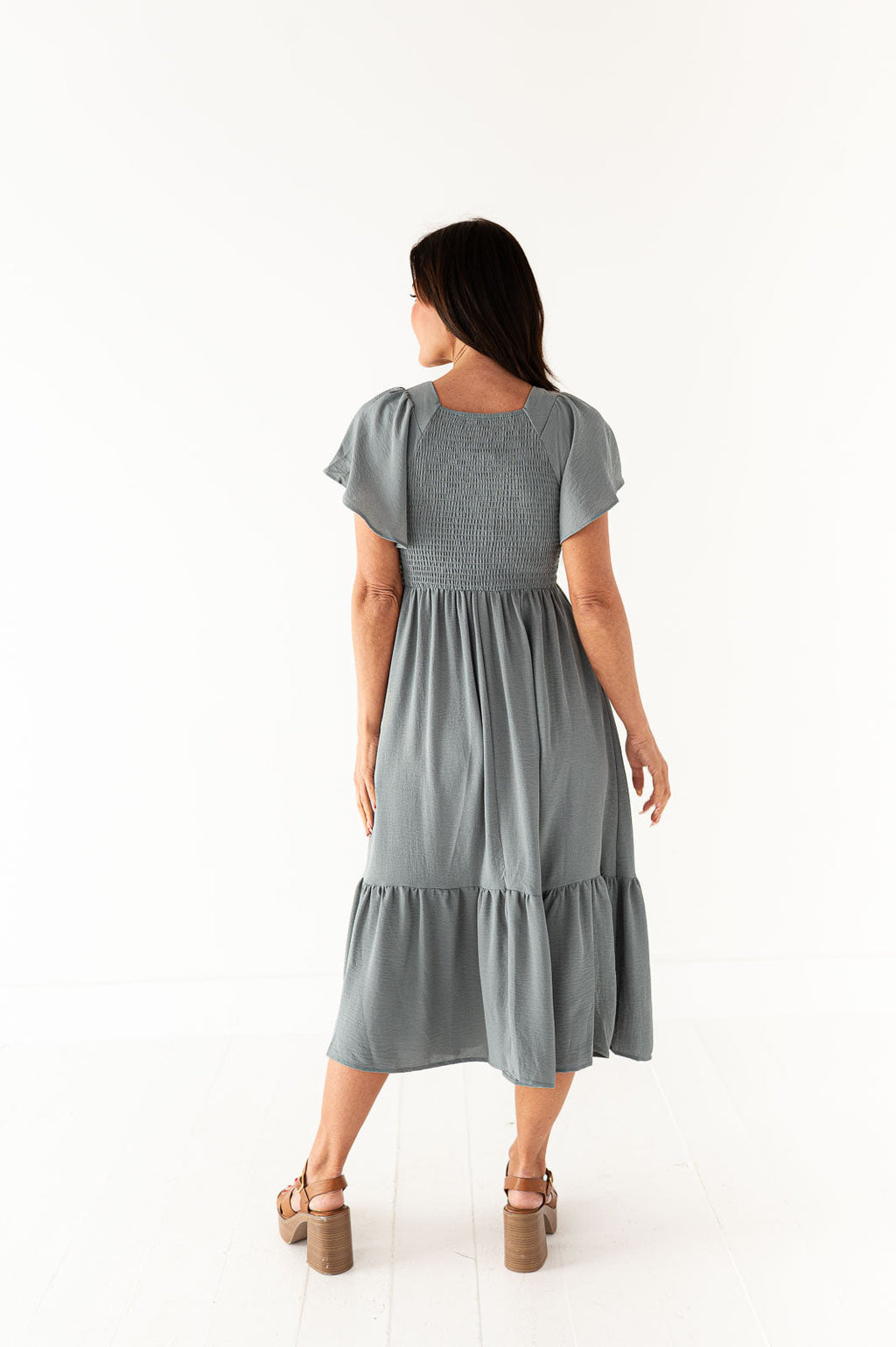Mollie Midi Dress in Powder Blue