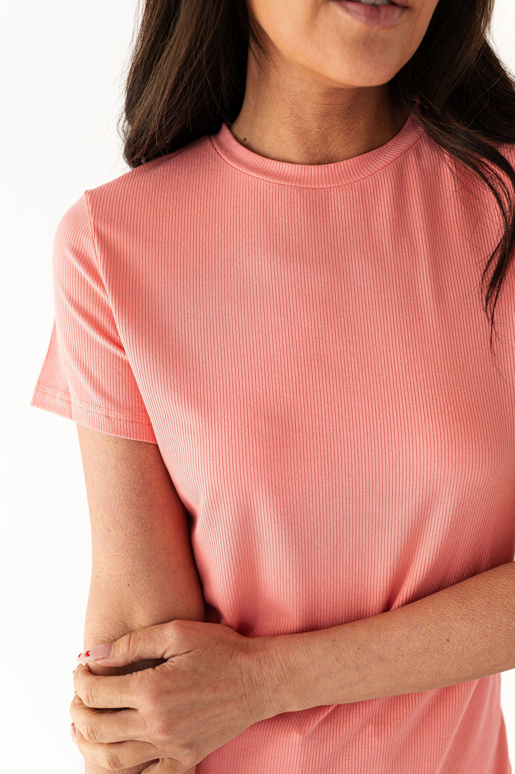 Brandy Ribbed Top in Coral