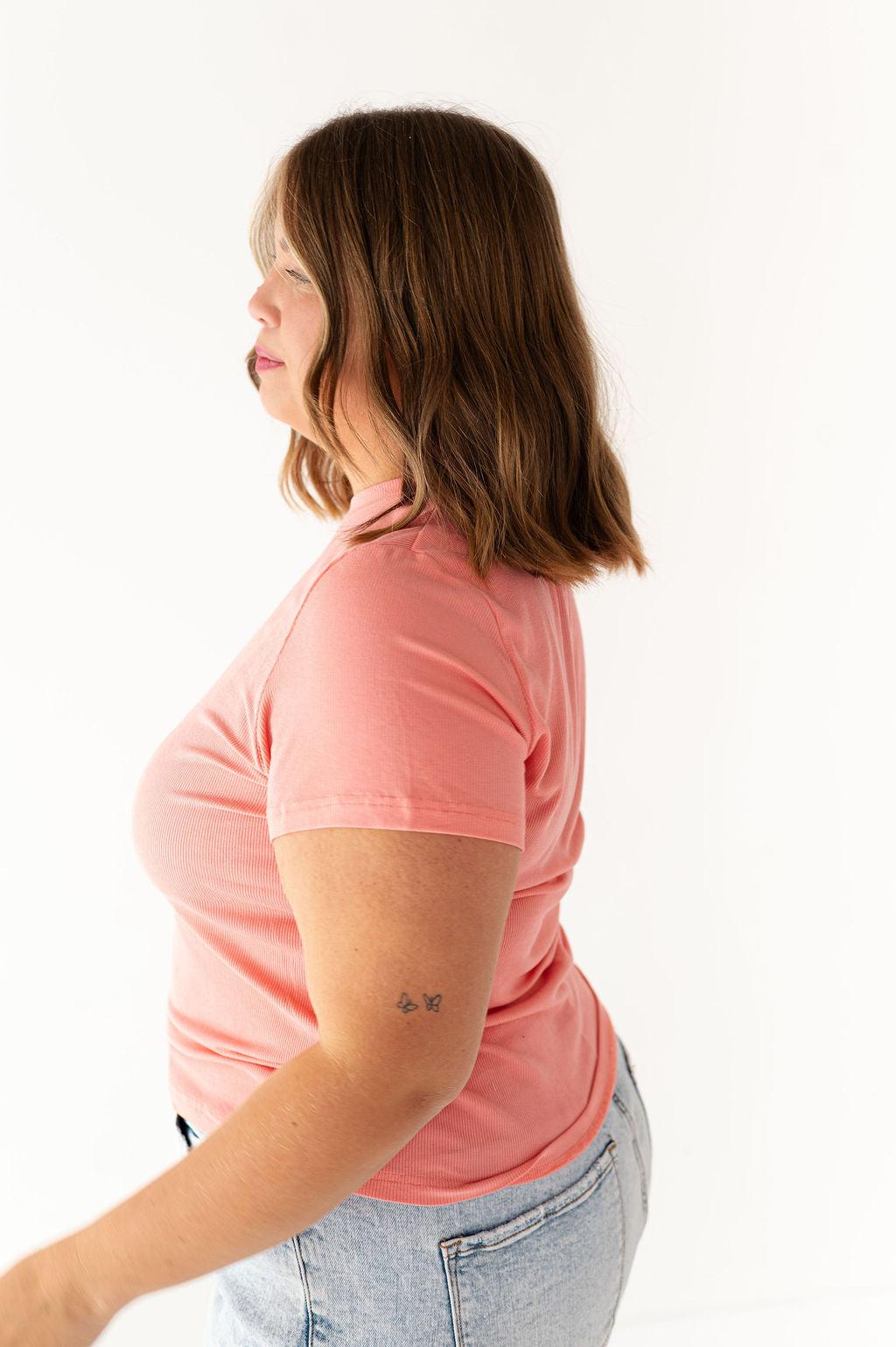 Brandy Ribbed Top in Coral