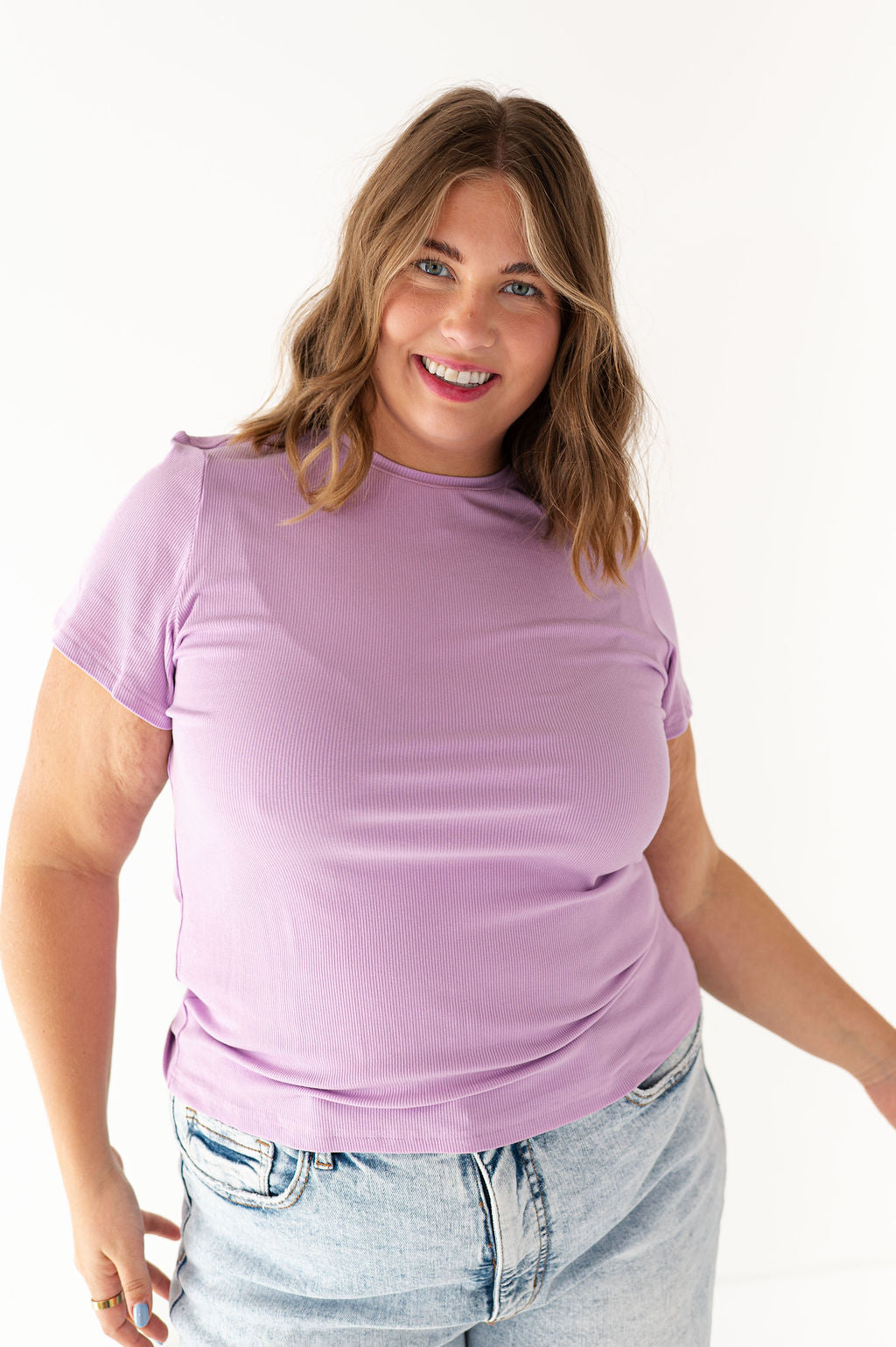 Brandy Ribbed Top in Lavender