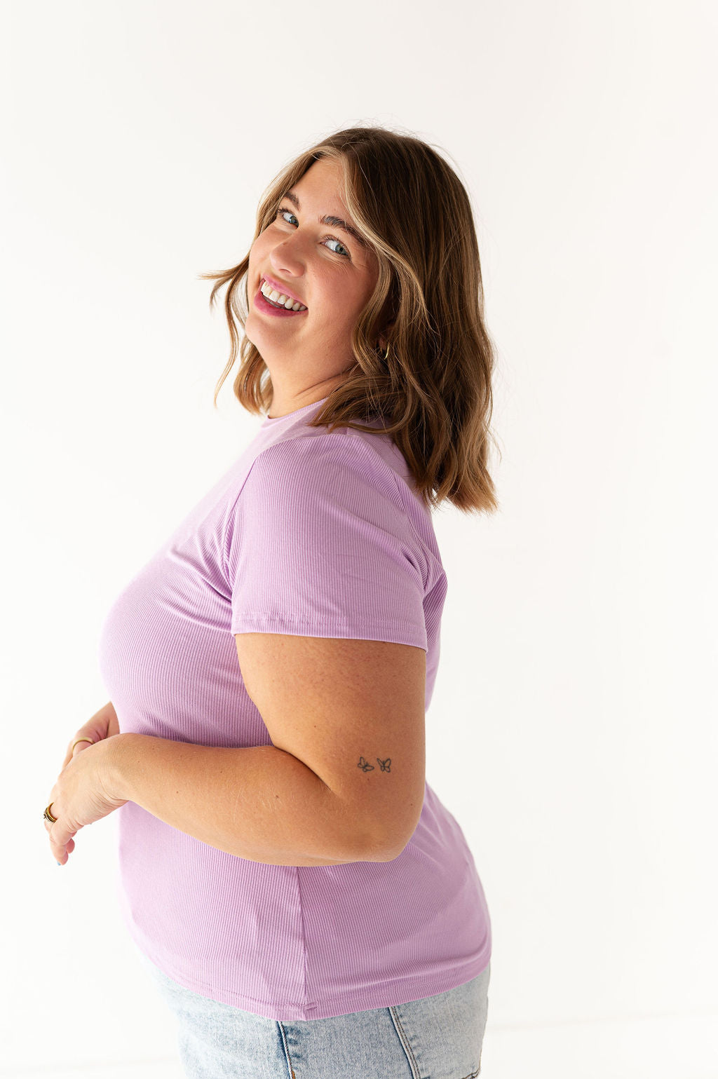 Brandy Ribbed Top in Lavender